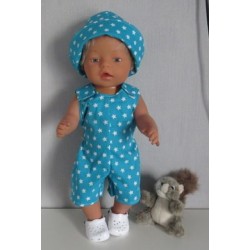 strandpakje blauw sterren  baby born 43cm