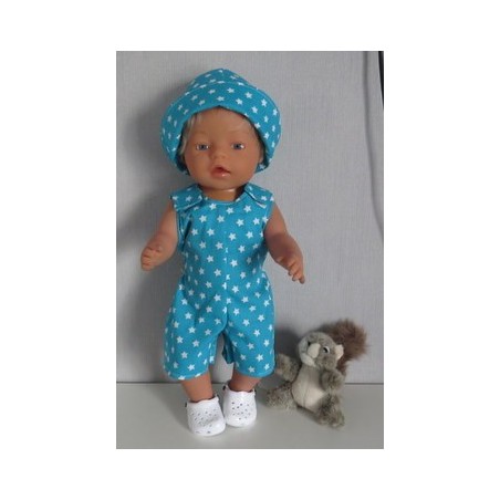 strandpakje blauw sterren  baby born 43cm