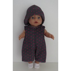 strandpakje grijs sterren roze baby born 43cm