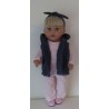 luxe broek set roze met donker blauw baby born 43cm