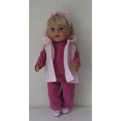 luxe broek sethard roze met roze  baby born 43cm