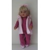 luxe broek sethard roze met roze  baby born 43cm