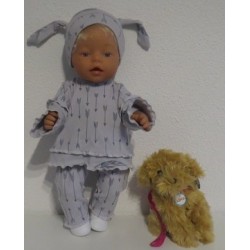 broek set grijs pijlen baby born 43cm