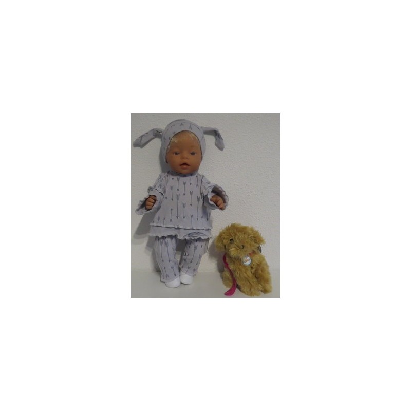 broek set grijs pijlen baby born 43cm
