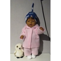complete set roze met koeien blauw baby born 43cm