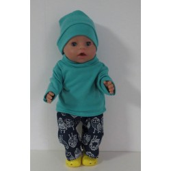 broek set vogels baby born 43cm