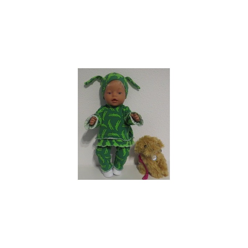 broek set groen krokodillen baby born 43cm