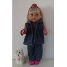 luxe broek set blauw met hard roze baby born 43cm
