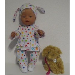 broek set wit sterren baby born 43cm
