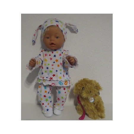 broek set wit sterren baby born 43cm