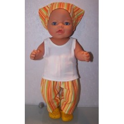 broek set gekleurd gestreept baby born 43cm