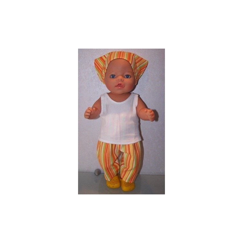 broek set gekleurd gestreept baby born 43cm