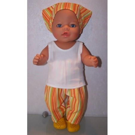 broek set gekleurd gestreept baby born 43cm