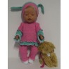broek set roze met groen  baby born 43cm