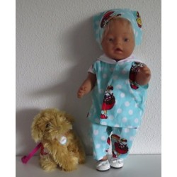 luxe broek set mint met stippen wit baby born 43cm