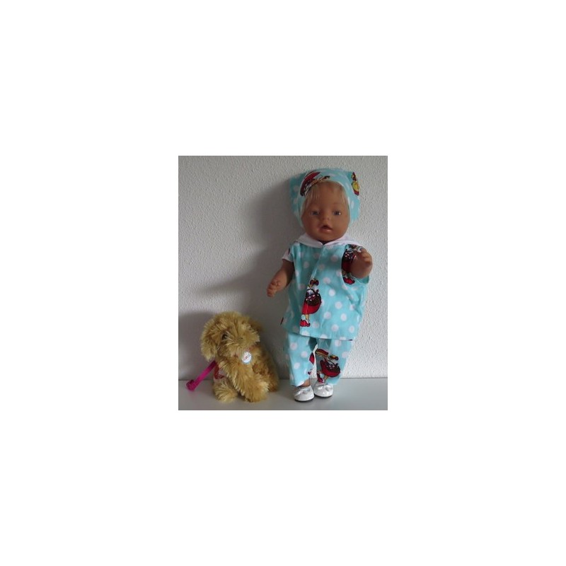 luxe broek set mint met stippen wit baby born 43cm