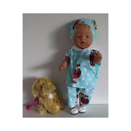 luxe broek set mint met stippen wit baby born 43cm