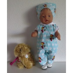 luxe broek set mint met hartjes wit baby born 43cm