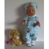 luxe broek set mint met hartjes wit baby born 43cm