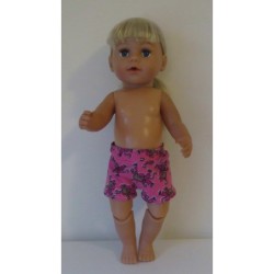 korte broek roze aap baby born 43cm
