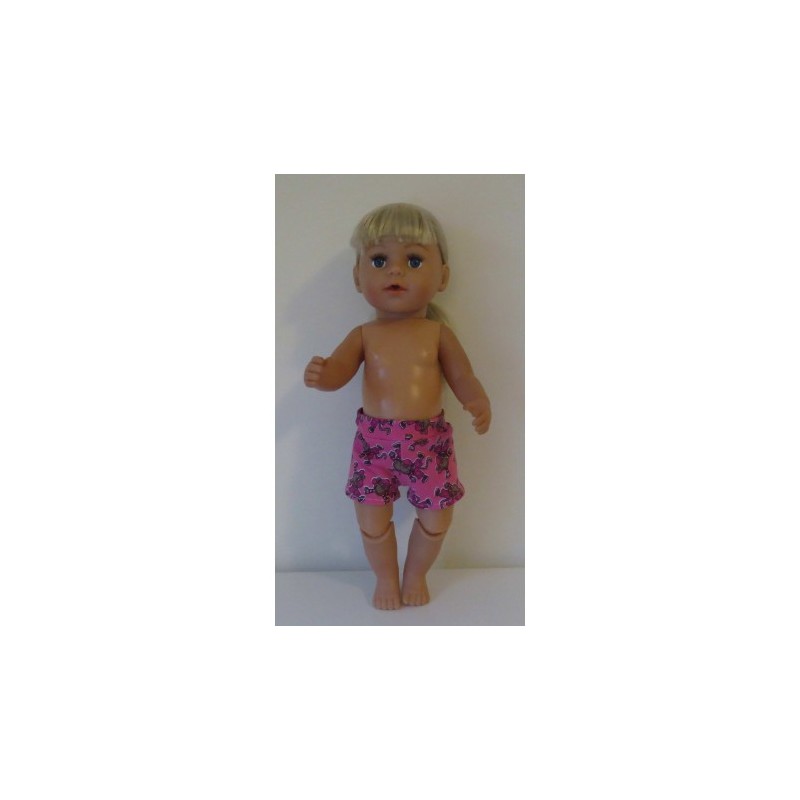 korte broek roze aap baby born 43cm