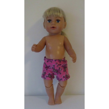 korte broek roze aap baby born 43cm