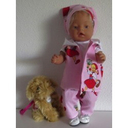 luxe broek set roze baby born 43cm