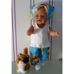 broek set hello kitty blauw wolk baby born 43cm