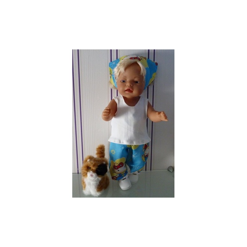 broek set hello kitty blauw wolk baby born 43cm