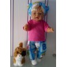 broek set hello kitty aqua blauw cijfers baby born 43cm