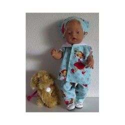 luxe broek setmint met bloemen wit  baby born 43cm