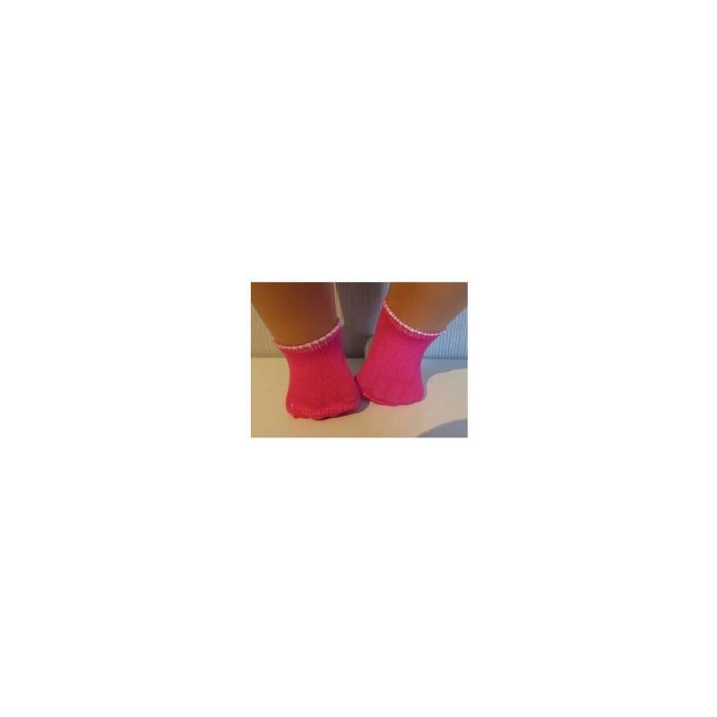 sokjes hard roze voor poppen van 32t/m 38cm