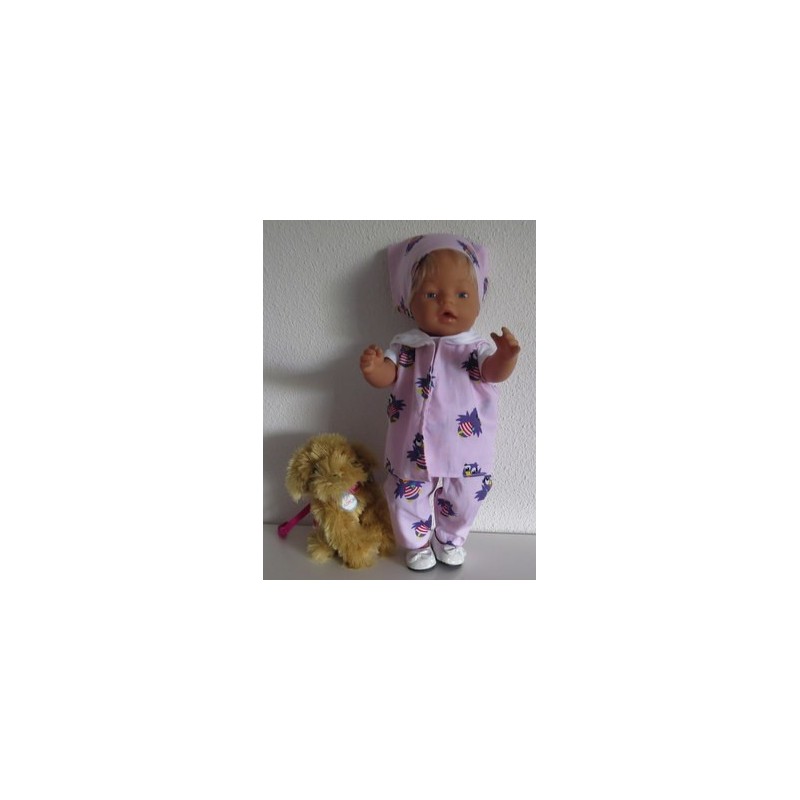 luxe broek set jet roze  baby born 43cm