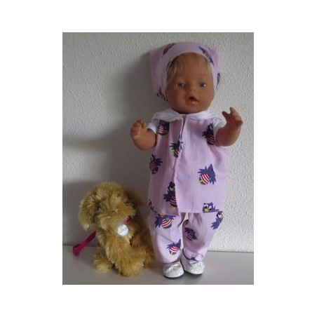 luxe broek set jet roze  baby born 43cm