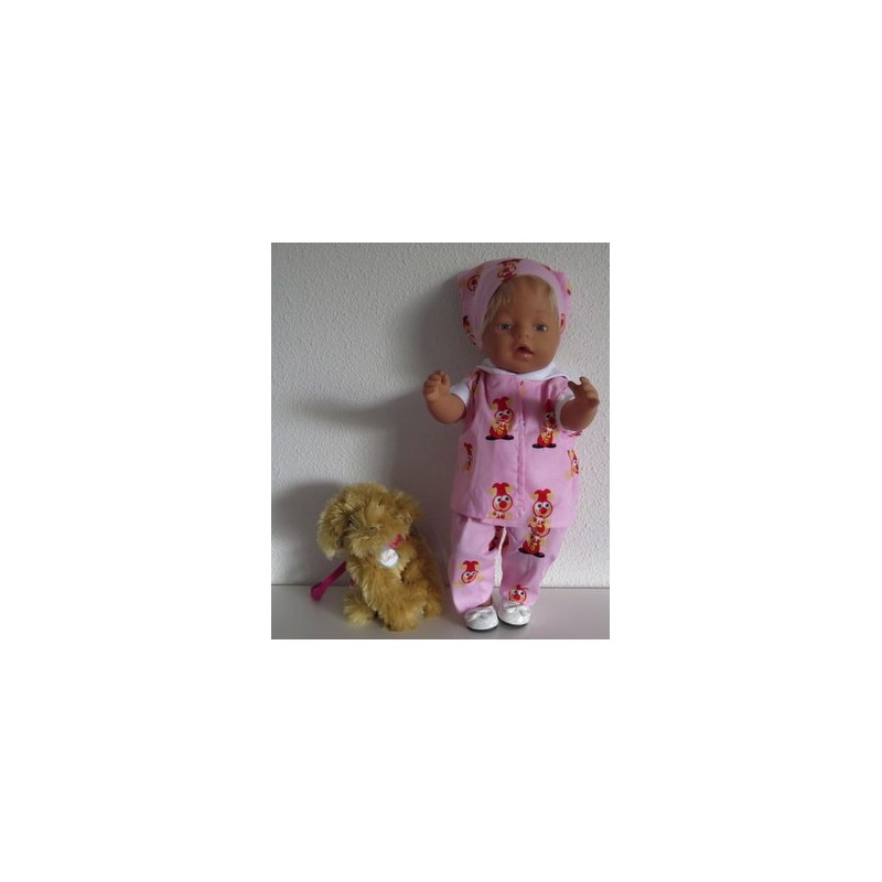 luxe broek set jokie roze  baby born 43cm
