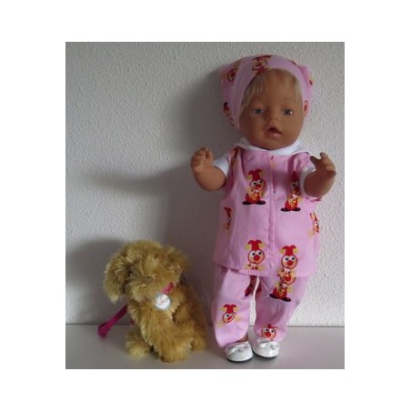 luxe broek set jokie roze  baby born 43cm