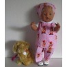 luxe broek set jokie roze  baby born 43cm