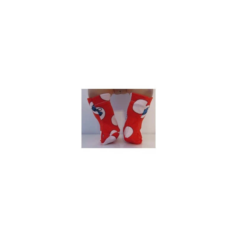 stoffen laarzen rood polka dots baby born little 36cm