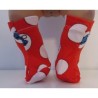 stoffen laarzen rood polka dots baby born little 36cm
