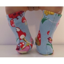 stoffen laarzen blauw paddestoelen baby born little 36cm
