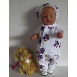 luxe broek set jet wit baby born 43cm