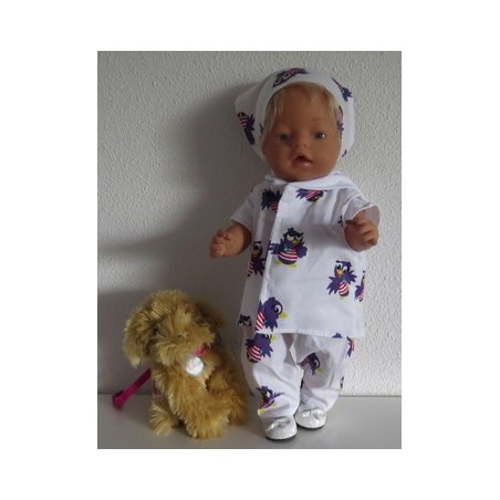 luxe broek set jet wit baby born 43cm