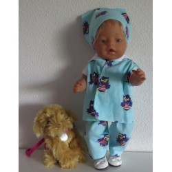 luxe broek set jet mint baby born 43cm