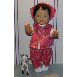 broek set hippe vlinders hard roze baby born 43cm