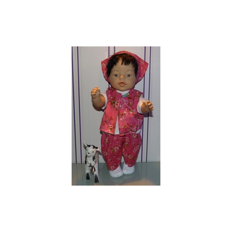 broek set hippe vlinders hard roze baby born 43cm