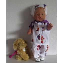 luxe broek set wit jet en joki baby born 43cm