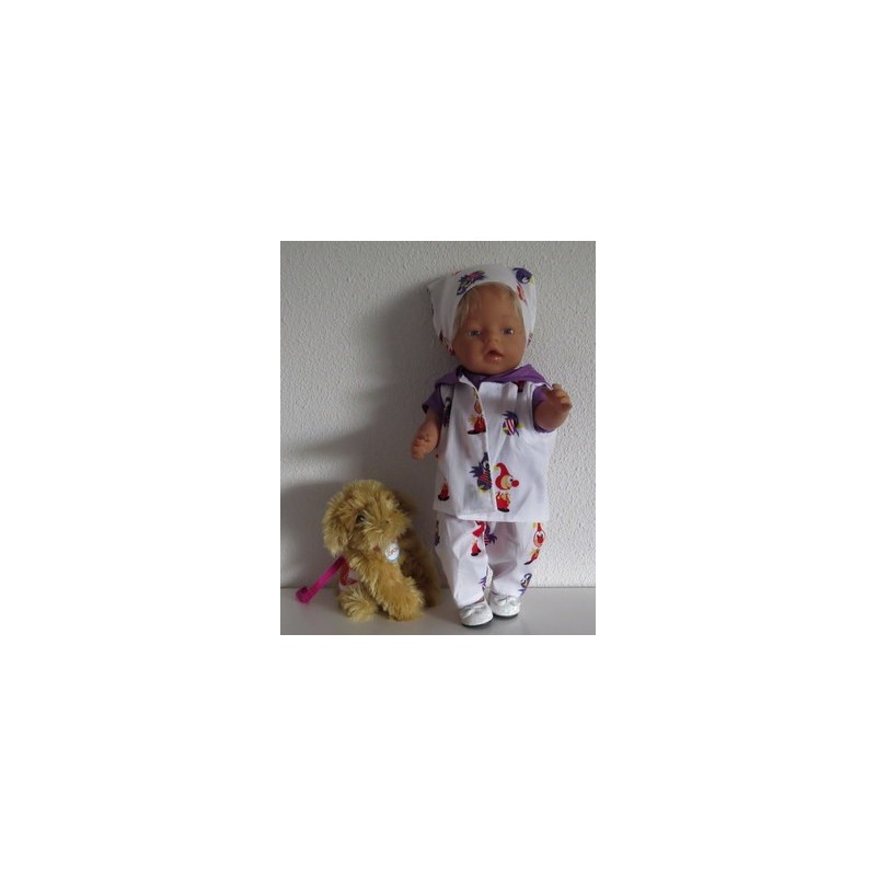 luxe broek set wit jet en joki baby born 43cm