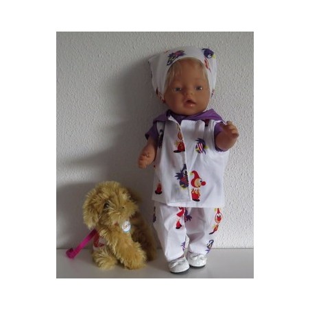 luxe broek set wit jet en joki baby born 43cm