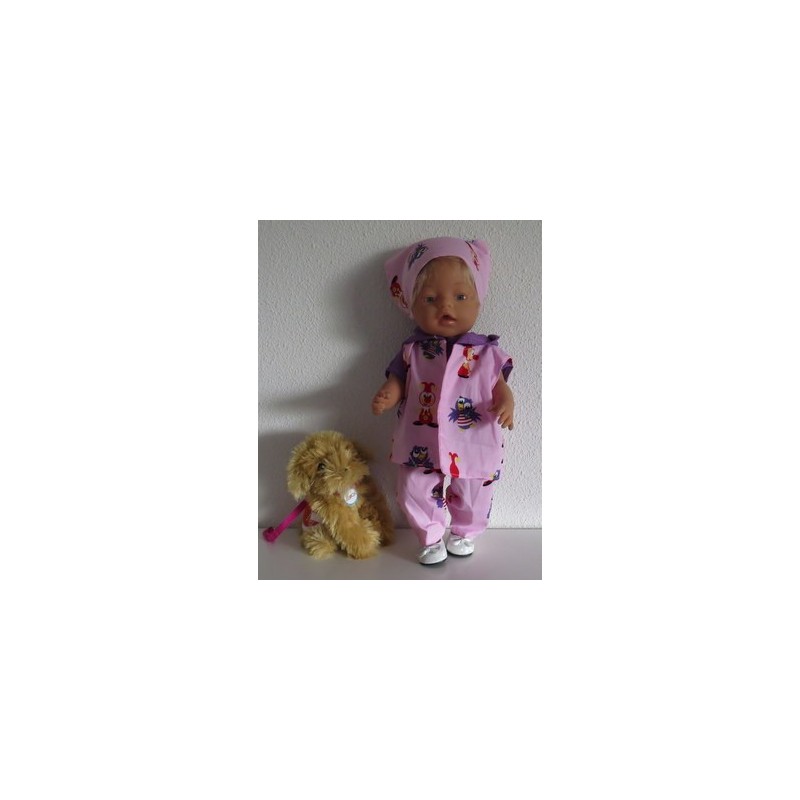 luxe broek set roze jet en joki  baby born 43cm