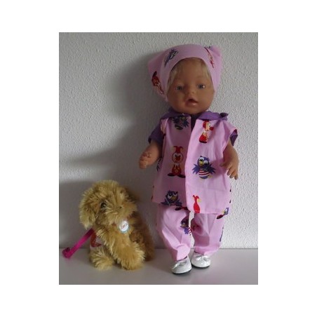 luxe broek set roze jet en joki  baby born 43cm